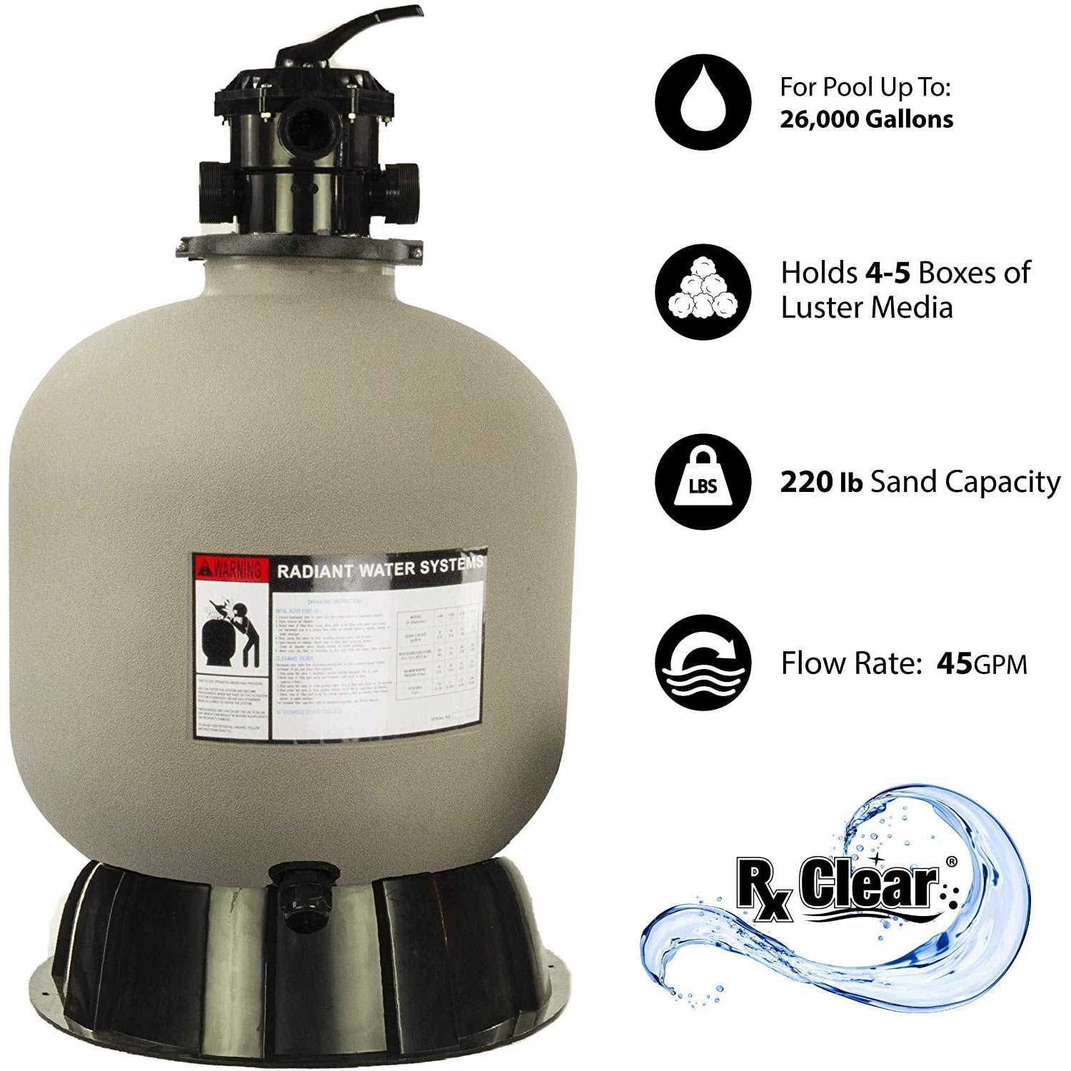 Rx Clear Radiant Above Ground Swimming Sand Filter Valve - Image 5