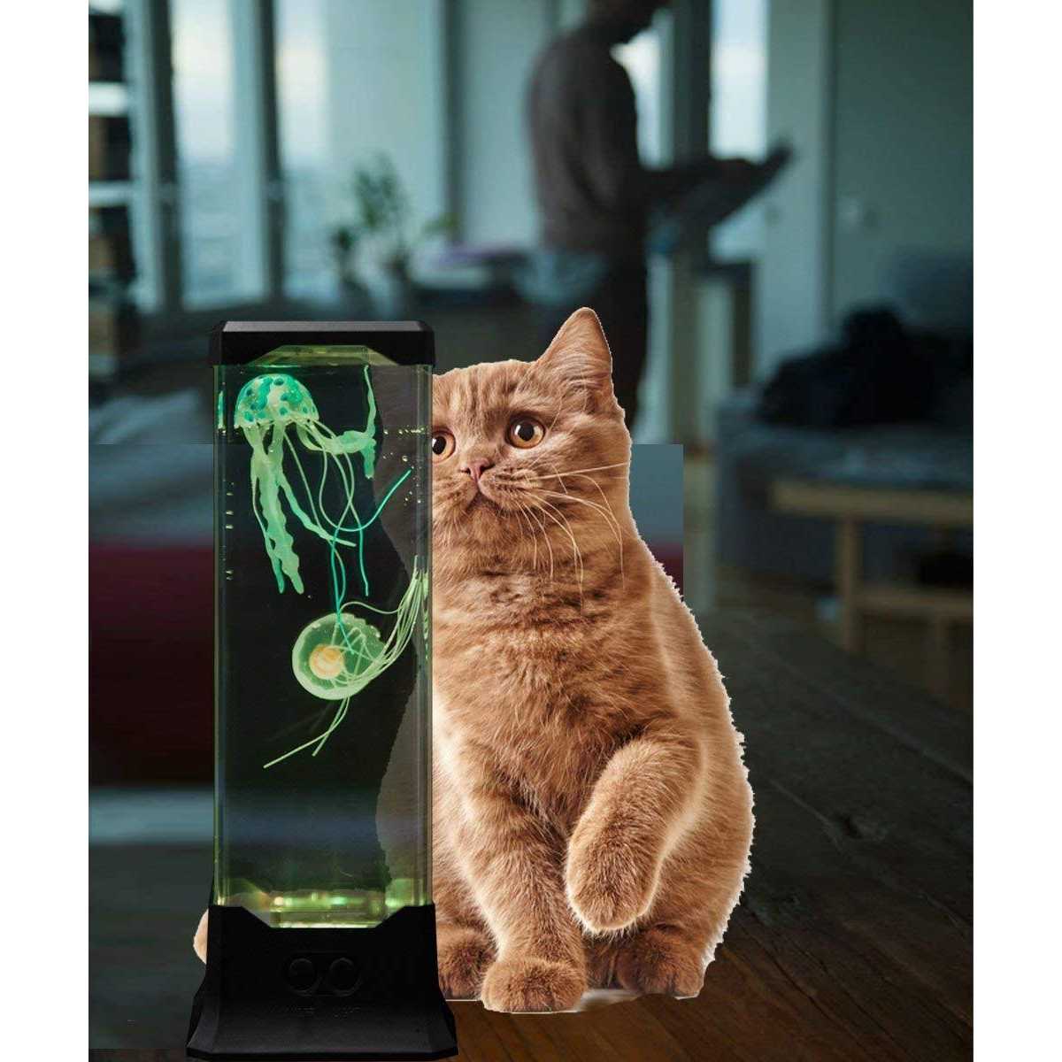 Alternative view of COLORLIFE Electric Jellyfish Tank Table Lamp with Color Changing Light Gift for Kids Men Women Home Deco for Room Mood Light for Relax