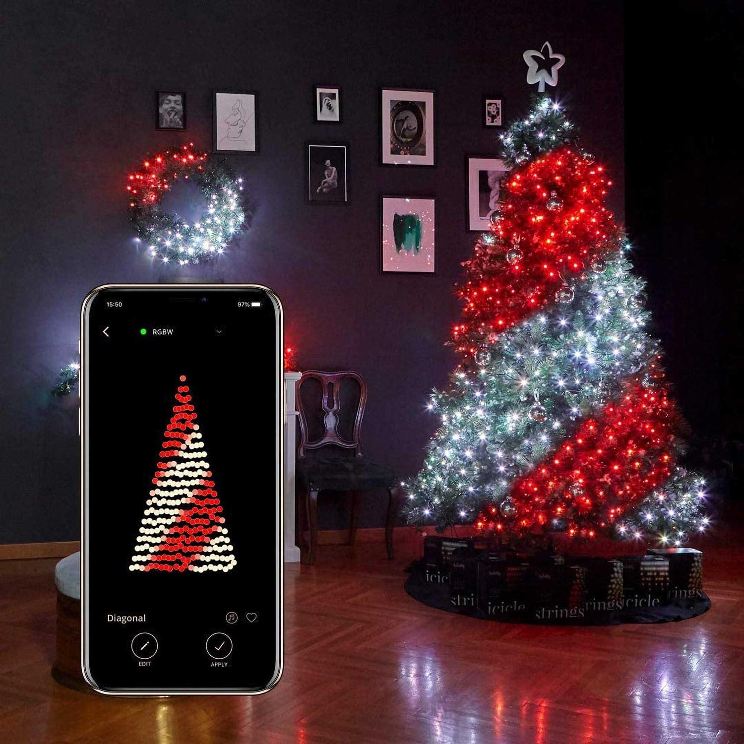 Twinkly Icicle App-Controlled Smart LED Christmas Lights 190 RGB - Image 3