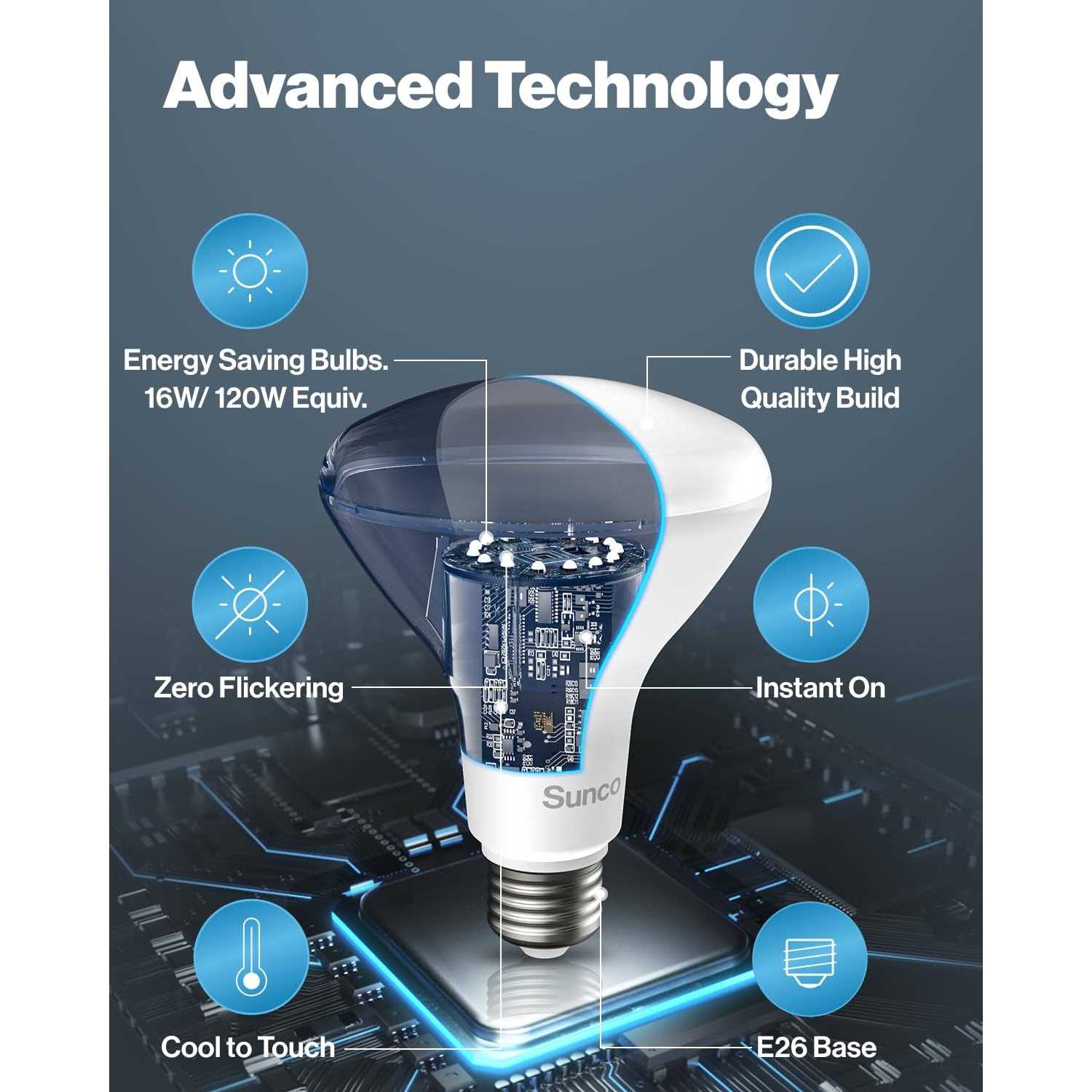 Sunco Lighting BR30 Dimmable Flood LED Light Bulb 11W - Image 5