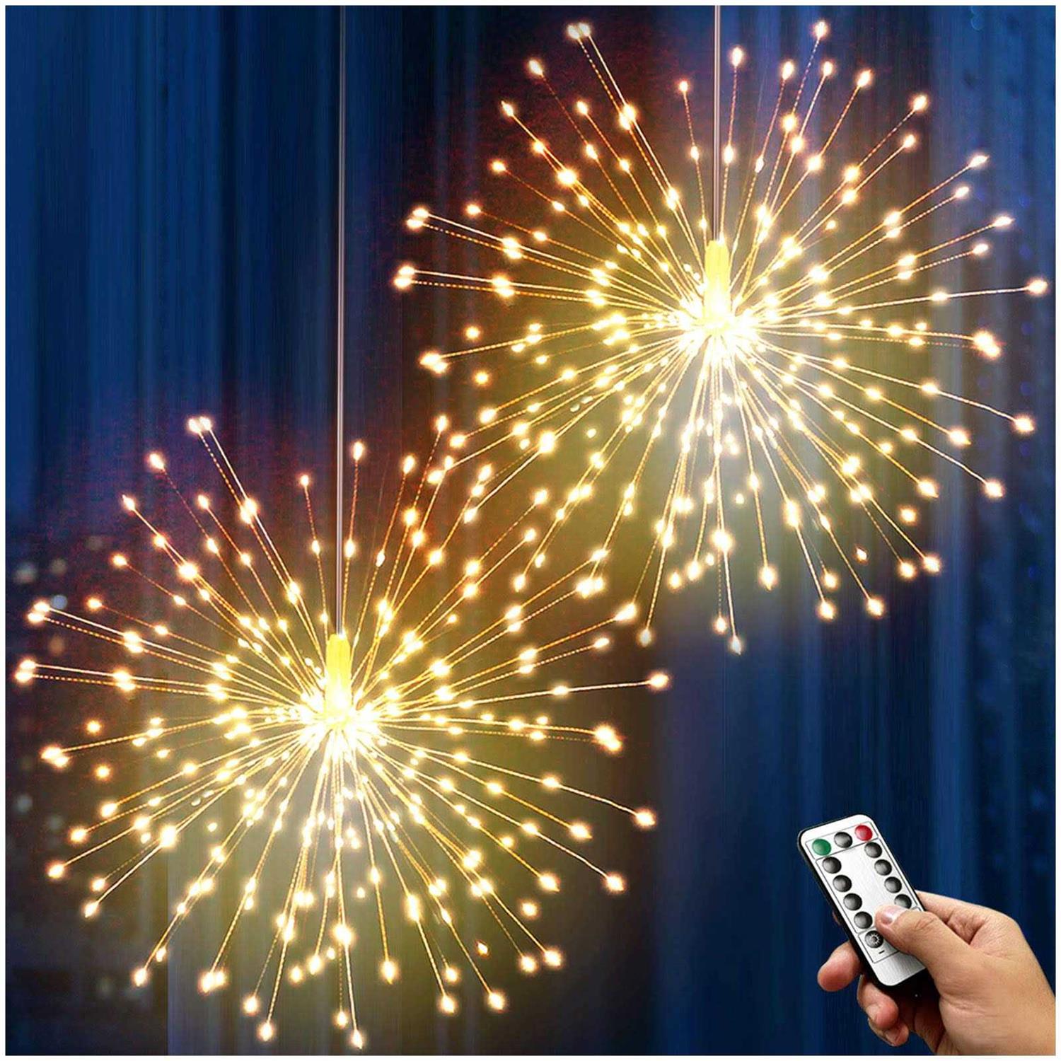DenicMic Firework Lights 200 LED Copper Wire Starburst Sphere Lights with Remote