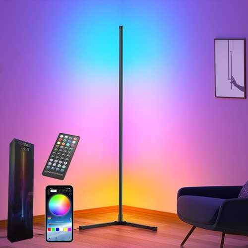 Corner Floor Lamp,60” Smart RGB LED Corner Lamp with App and Remote Control