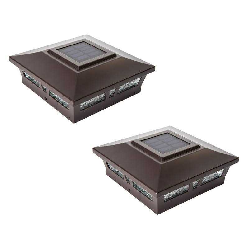 Classy Caps 6x6 Brown Aluminum Oxford Solar Post Cap