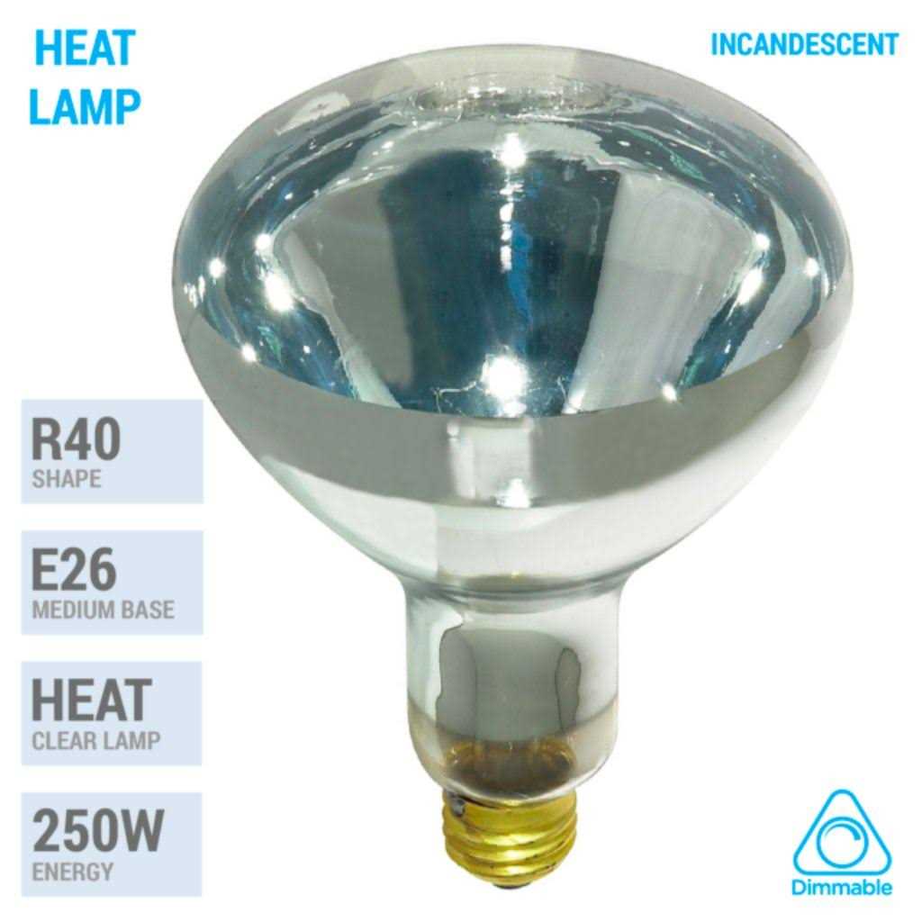 Satco 250W Clear R40 Heat Lamp S4999 - Image 3