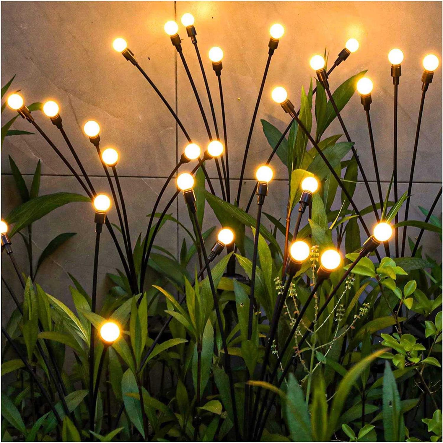 colcutee 2 Pack Solar Garden Lights Solar Firefly Light Outdoor Waterproof