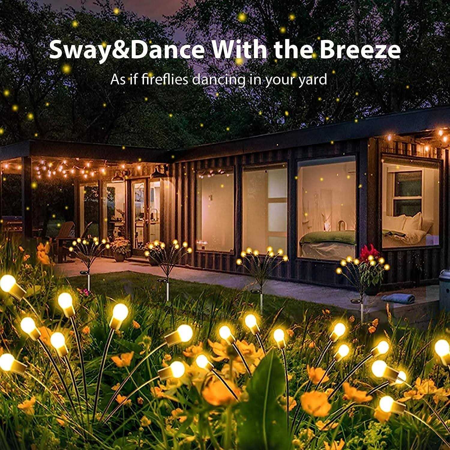 Alternative view of colcutee 2 Pack Solar Garden Lights Solar Firefly Light Outdoor Waterproof