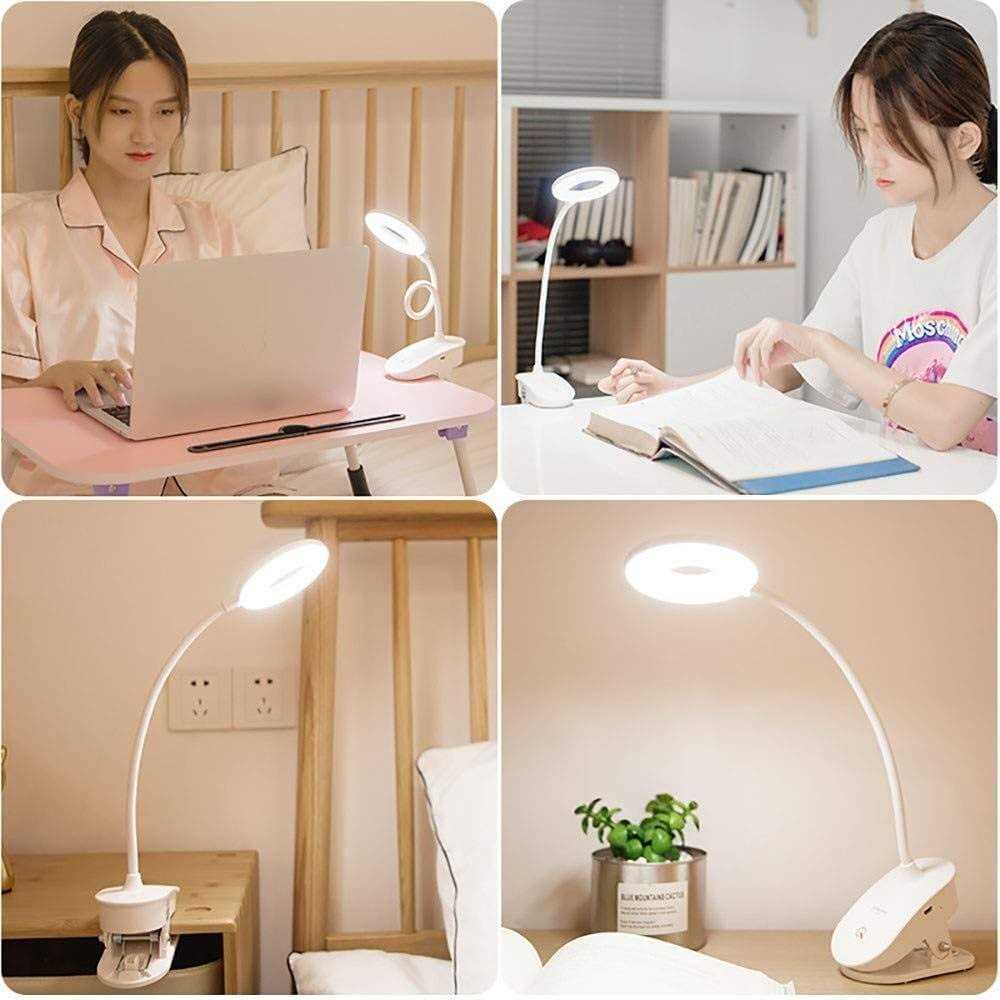 Alternative view of Clip on Lamp,Battery Powered Reading Lamp,Clip on Light for Bed Clip on Battery Light with 3 Brightness Level,USB Rechargeable