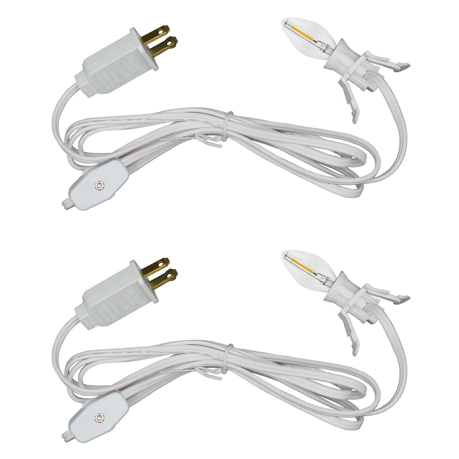 Creative Hobbies Single Light Replacement Clip in Lamp Cord for Christmas Village House Includes LED Light Bulb