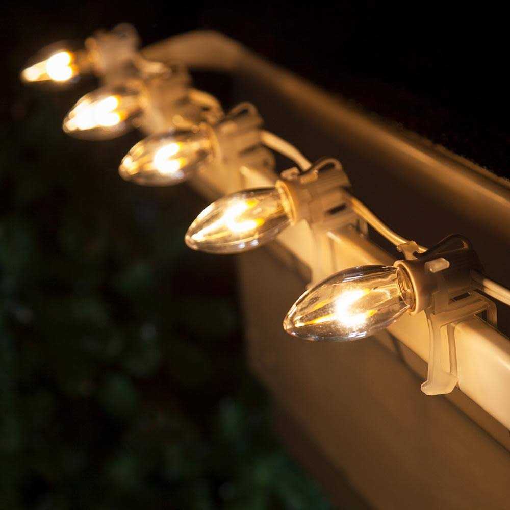 Wintergreen Lighting FlexFilament C9 LED Shatterproof Vintage Edison Christmas Light Bulbs - Image 5