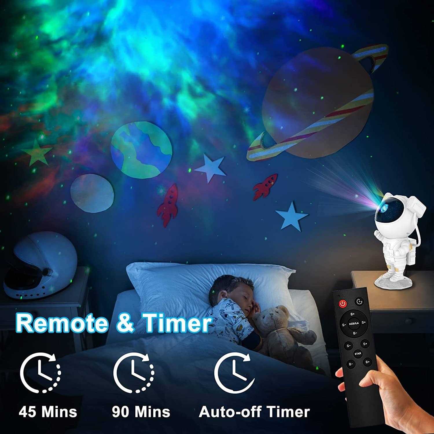Night Light Astronaut Galaxy Projector - Image 2