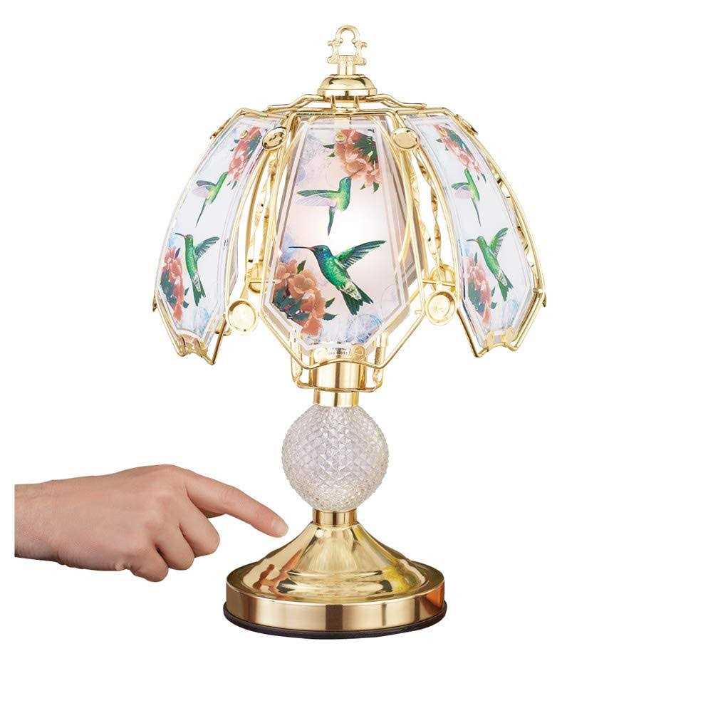 Collections Etc Hummingbird Touch Lamp with Gold-Tone Base