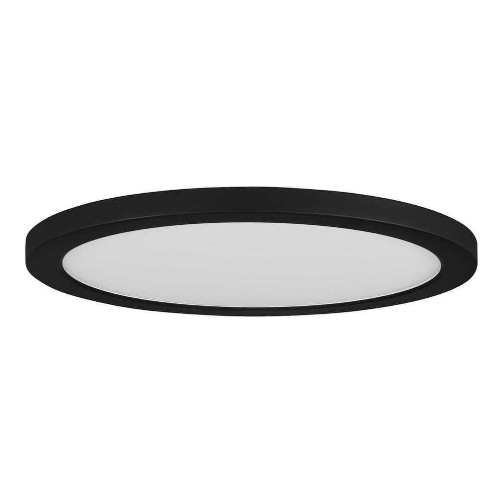 Commercial Electric LC0000155-01/MB 15 in. Matte Black New Ultra-Low Profile Integrated LED Flush Mount 5CCT