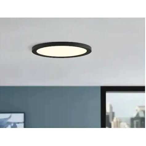 Alternative view of Commercial Electric LC0000155-01/MB 15 in. Matte Black New Ultra-Low Profile Integrated LED Flush Mount 5CCT