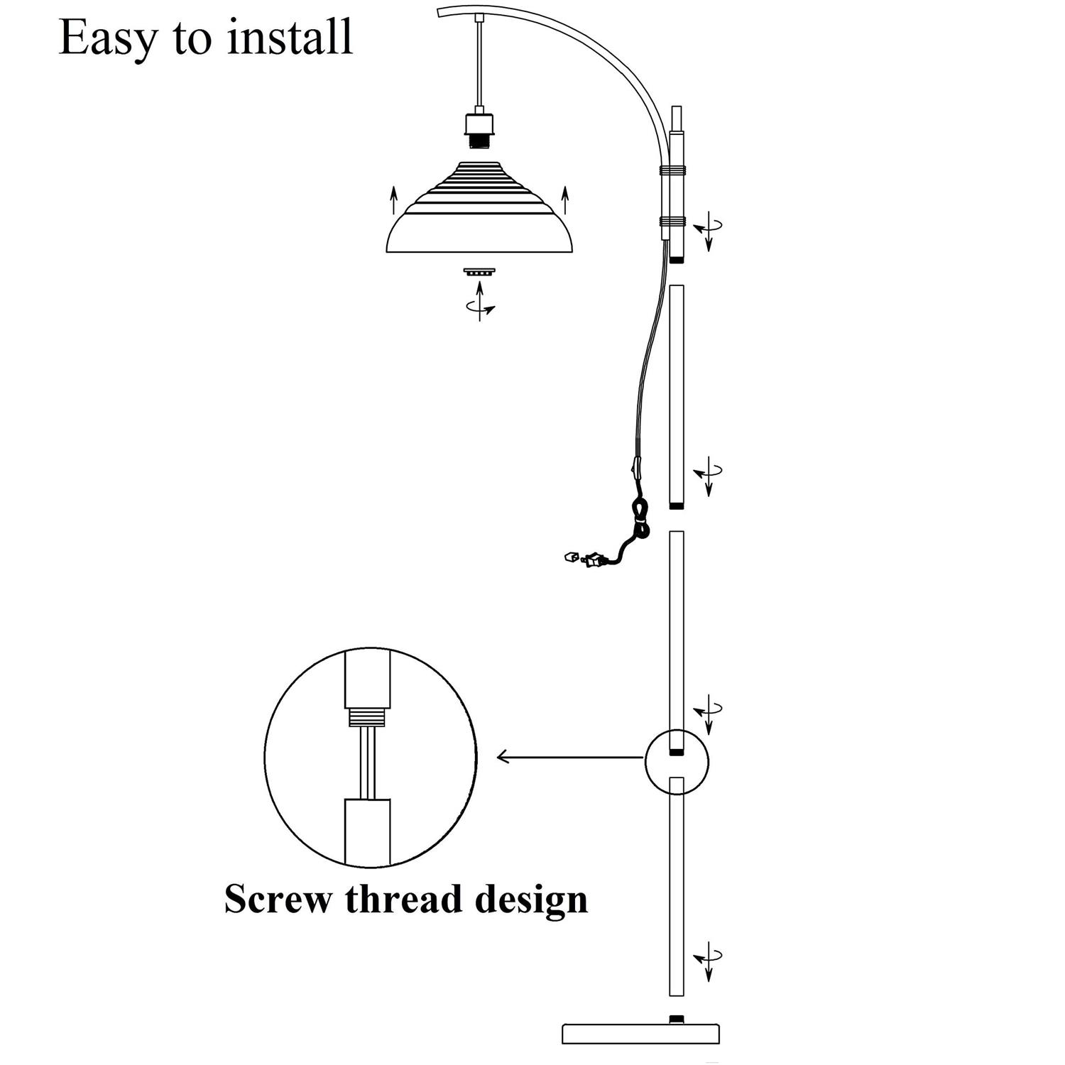 Woxxx Industrial Floor Lamp Modern Rustic Task Floor Lamp Finish - Image 3