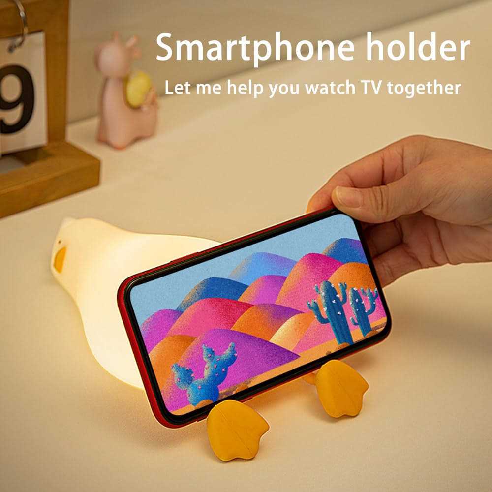 Alternative view of Crtivetoys Cute Lying Flat Duck Night Light for Kids,Three Level Dimmable Touch Control LED Silicone Duck Lamp