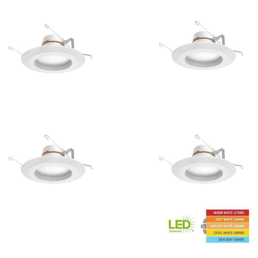 Alternative view of Commercial Electric 5/6 in. Matte White Integrated LED Recessed Trim 5-ways
