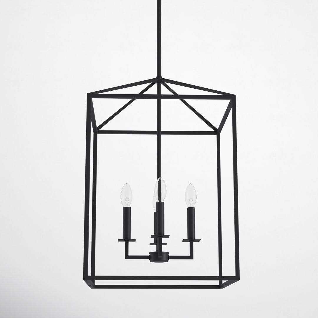 Ellis 4 Light Lantern Rectangle Chandelier Joss & Main Size H x D