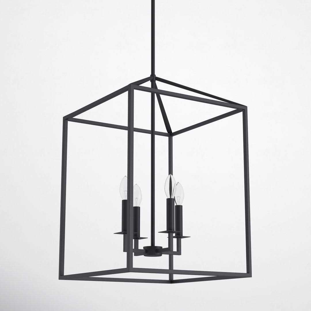 Ellis 4 Light Lantern Rectangle Chandelier Joss & Main Size H x D - Image 3