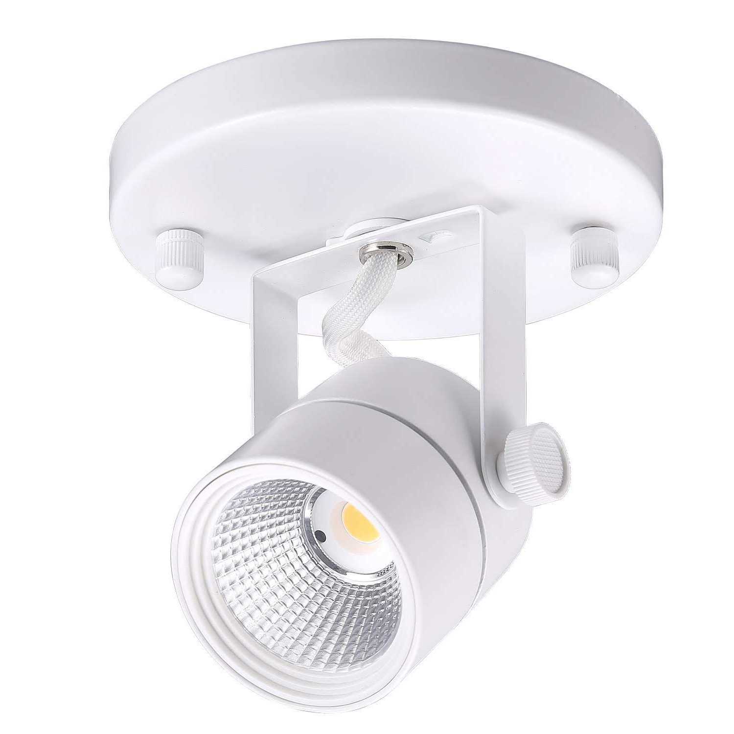 Cloudy Bay LED Flush Mount Ceiling Spot Light,CRI90+ 8W 600lm 3000K Warm White Dimmable,Adjustable Tilt Angle Ceiling Light Fix