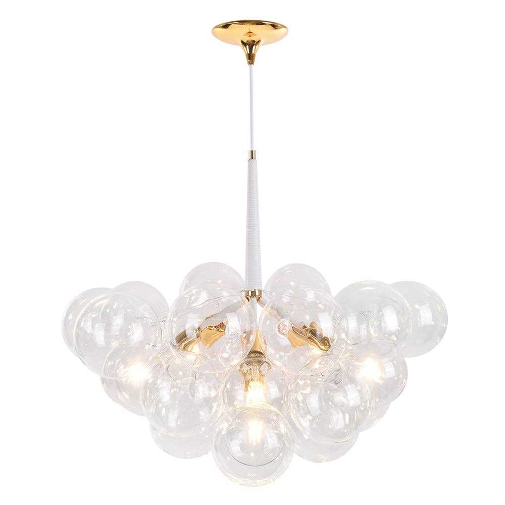 Contemporary Clear Glass Globe Bubble Chandelier