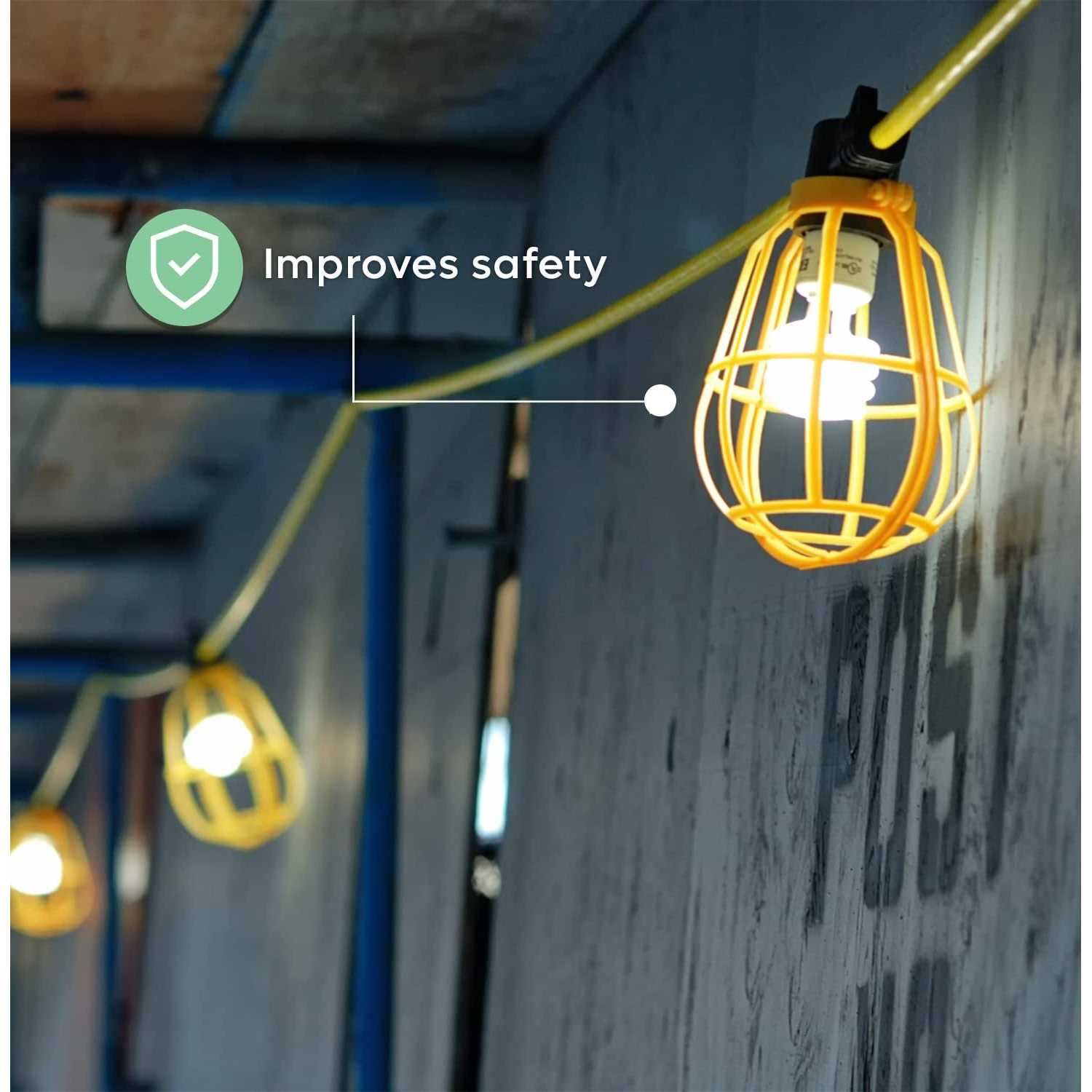 Sterl Lighting 100FT Construction String Lights 10 Sockets E26 Base 100W - Image 3