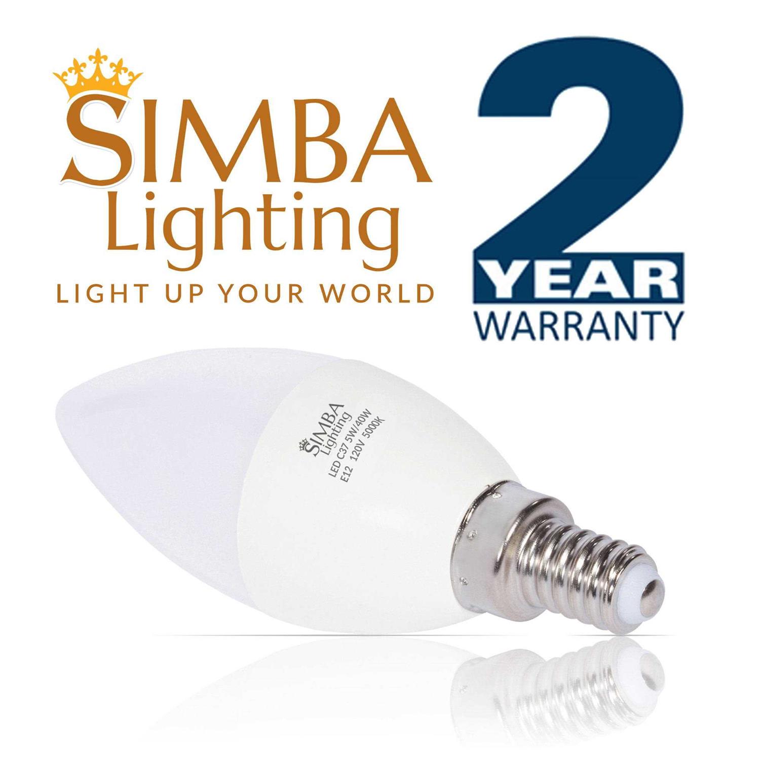 Alternative view of Simba Lighting LED Candelabra Light Bulbs B11 Candle Shape E12 Base