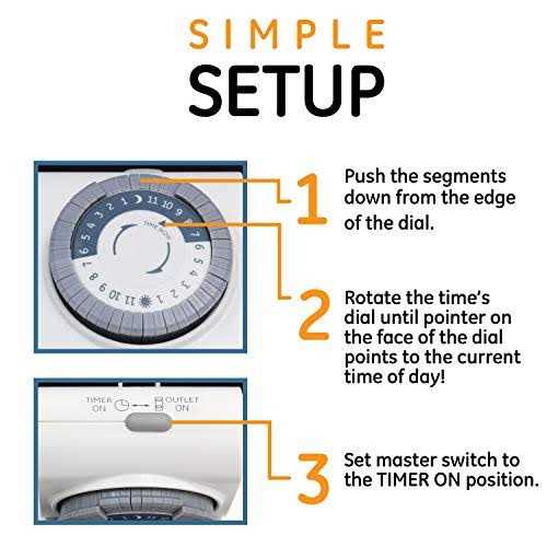 GE Indoor Plug-In 24-Hour Mechanical Timer 2 Pack White - Image 4