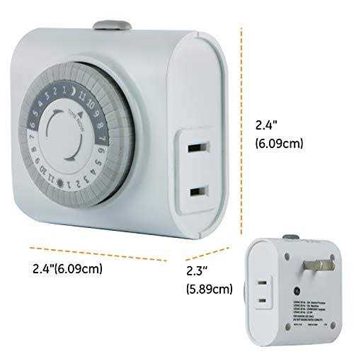 GE Indoor Plug-In 24-Hour Mechanical Timer 2 Pack White - Image 5