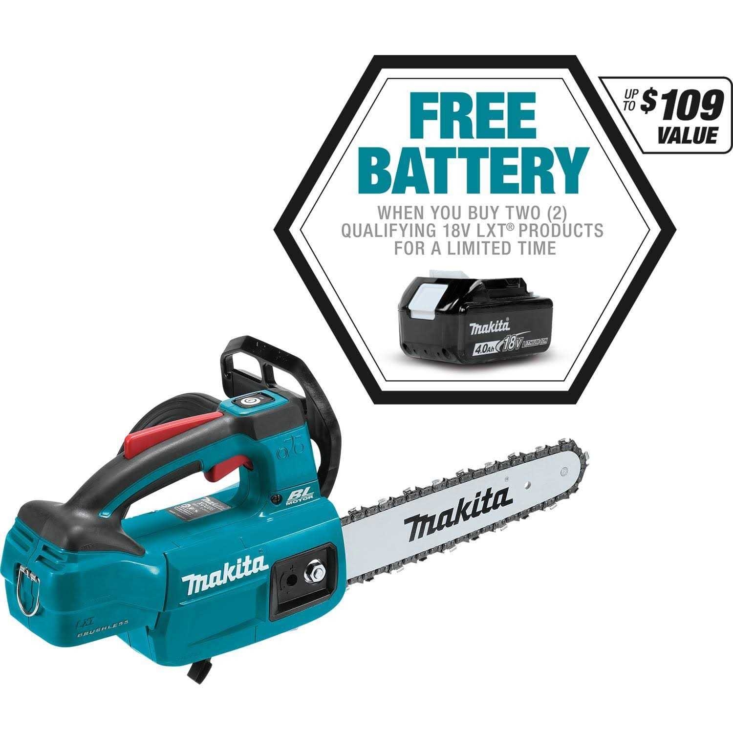 Makita XCU06Z 18V LXT Lithium Ion Brushless Cordless 10 Top Handle Chain Saw - Image 3