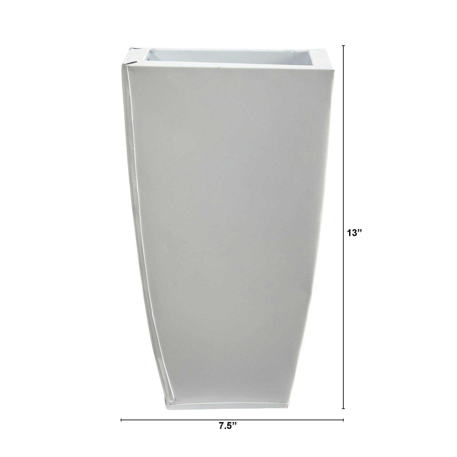 Nearly Natural Tapered Square Metal Planter - Image 4