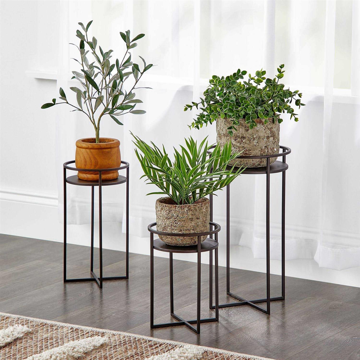 mDesign Metal Modern Indoor/Outdoor Plant - Image 4