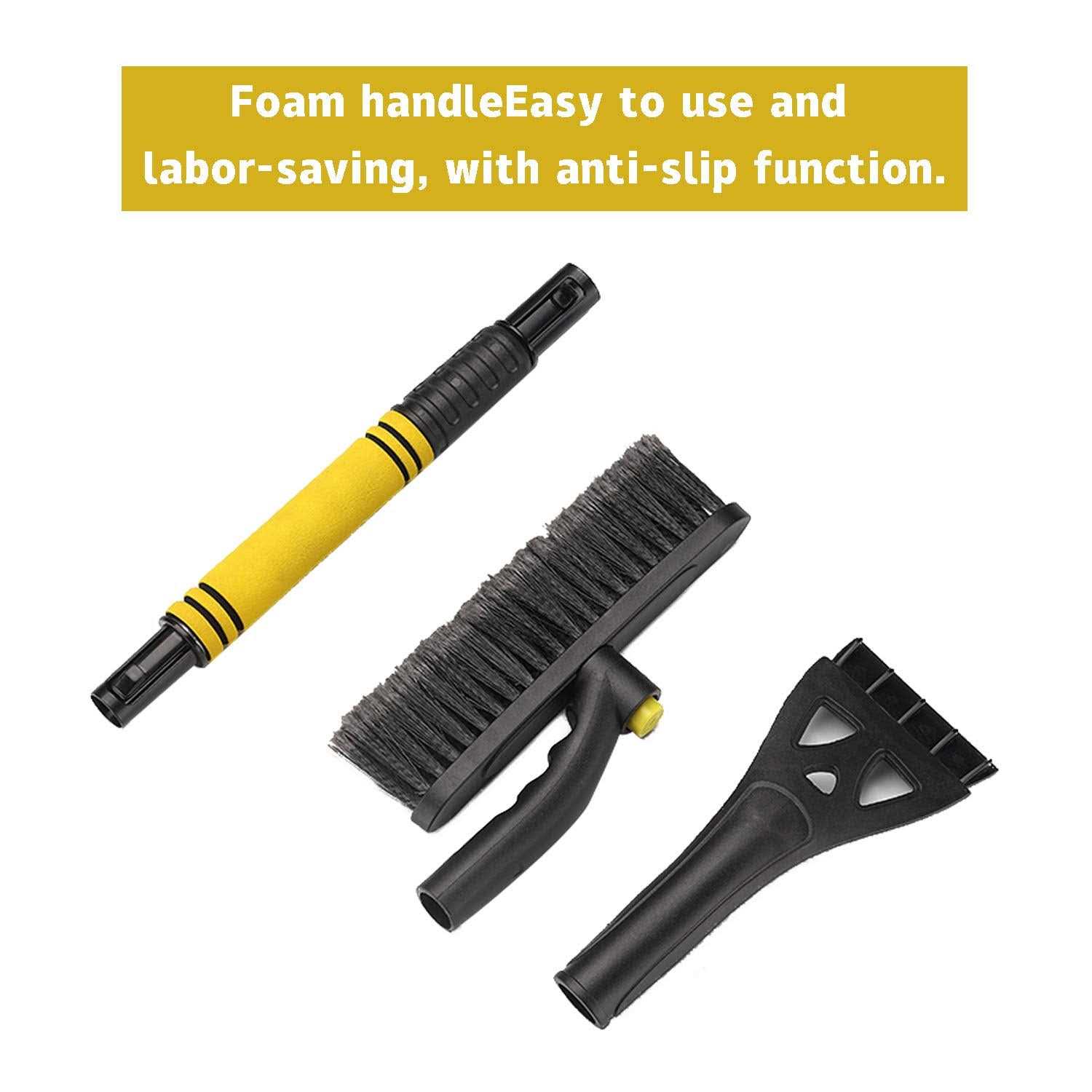 Livtee 32 Snow Brush and Ice Scrapers for Car Windshield Extendable Car Snow Accessories with Foam Grip - Image 4