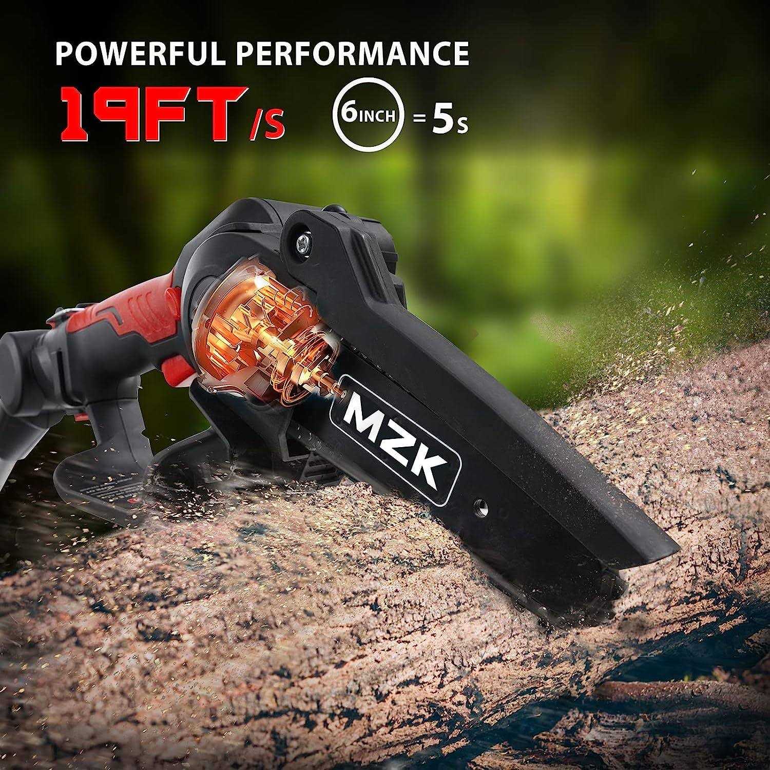Mzk 2-in-1 Cordless Pole Saw & Mini Chainsaw with 3 Replacement Chain - Image 5