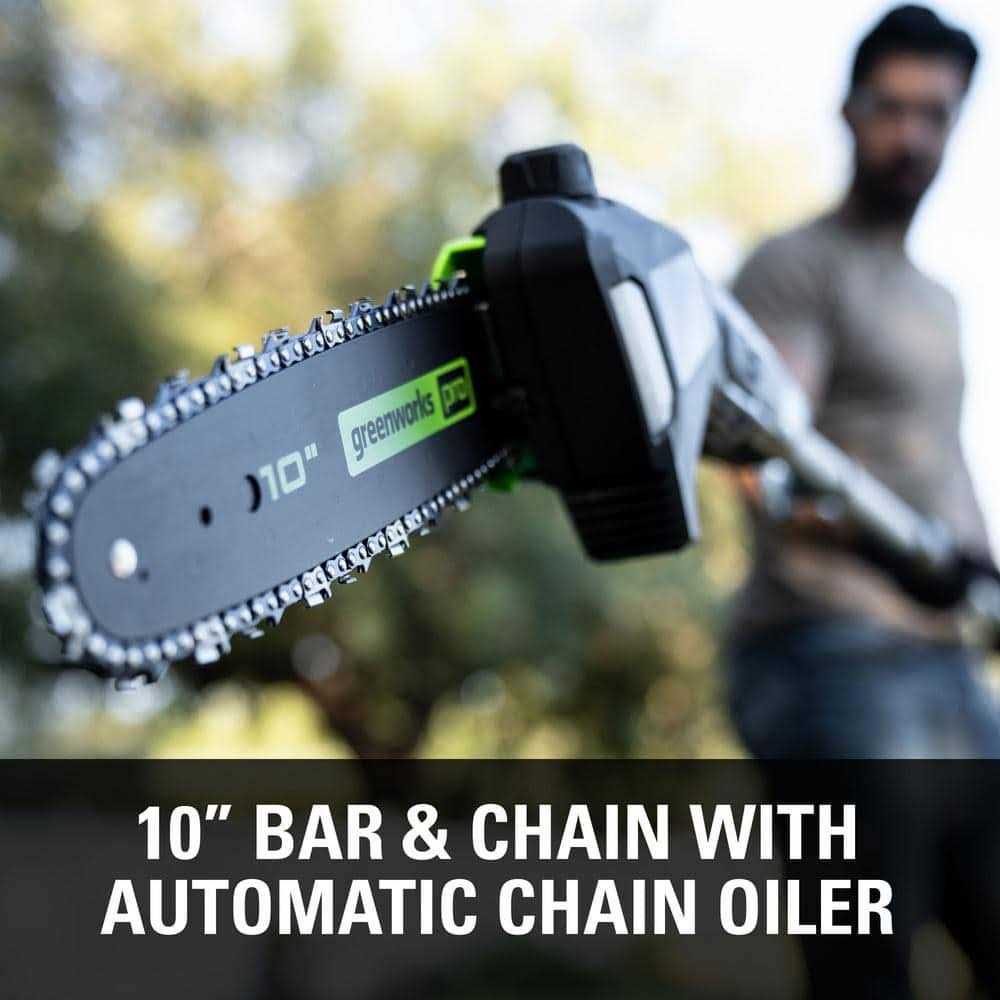 Greenworks PRO 10 in. 60V Battery Cordless Pole Saw - Image 3
