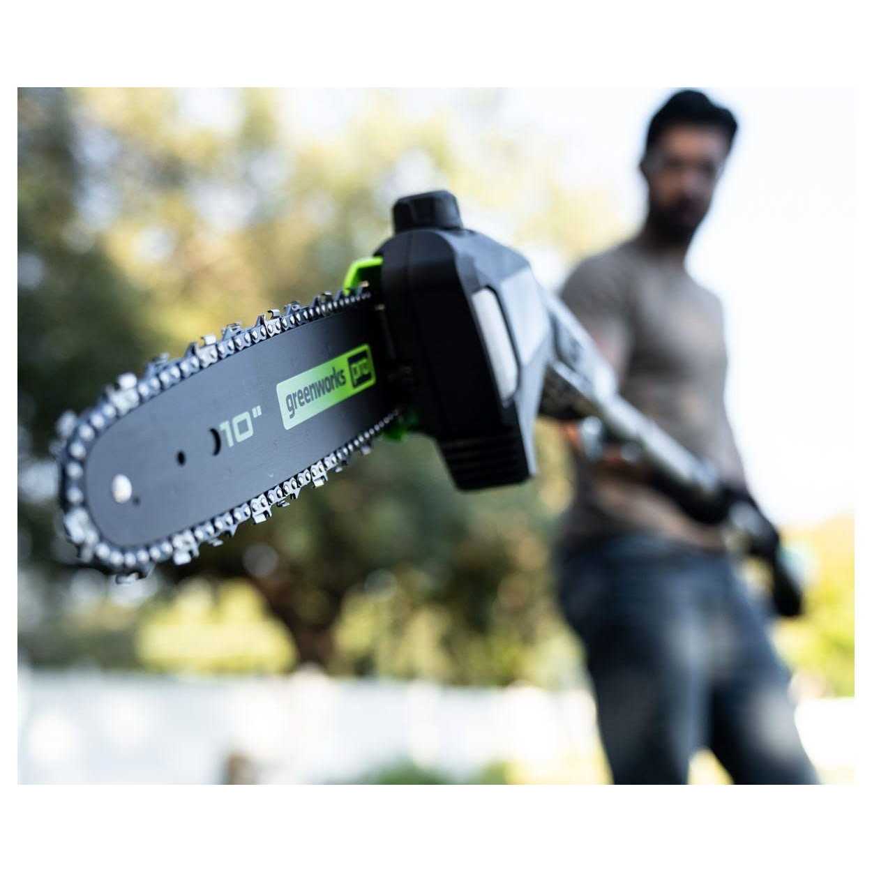 Greenworks PRO 10 in. 60V Battery Cordless Pole Saw - Image 5