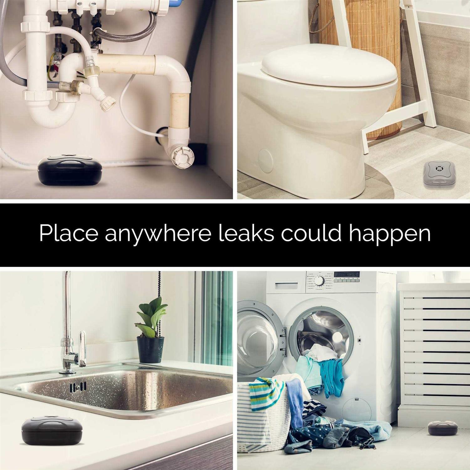 Mindful Design Water Leak Detector 95 dB Flood Detection Alarm Sensor for Bathrooms - Image 4