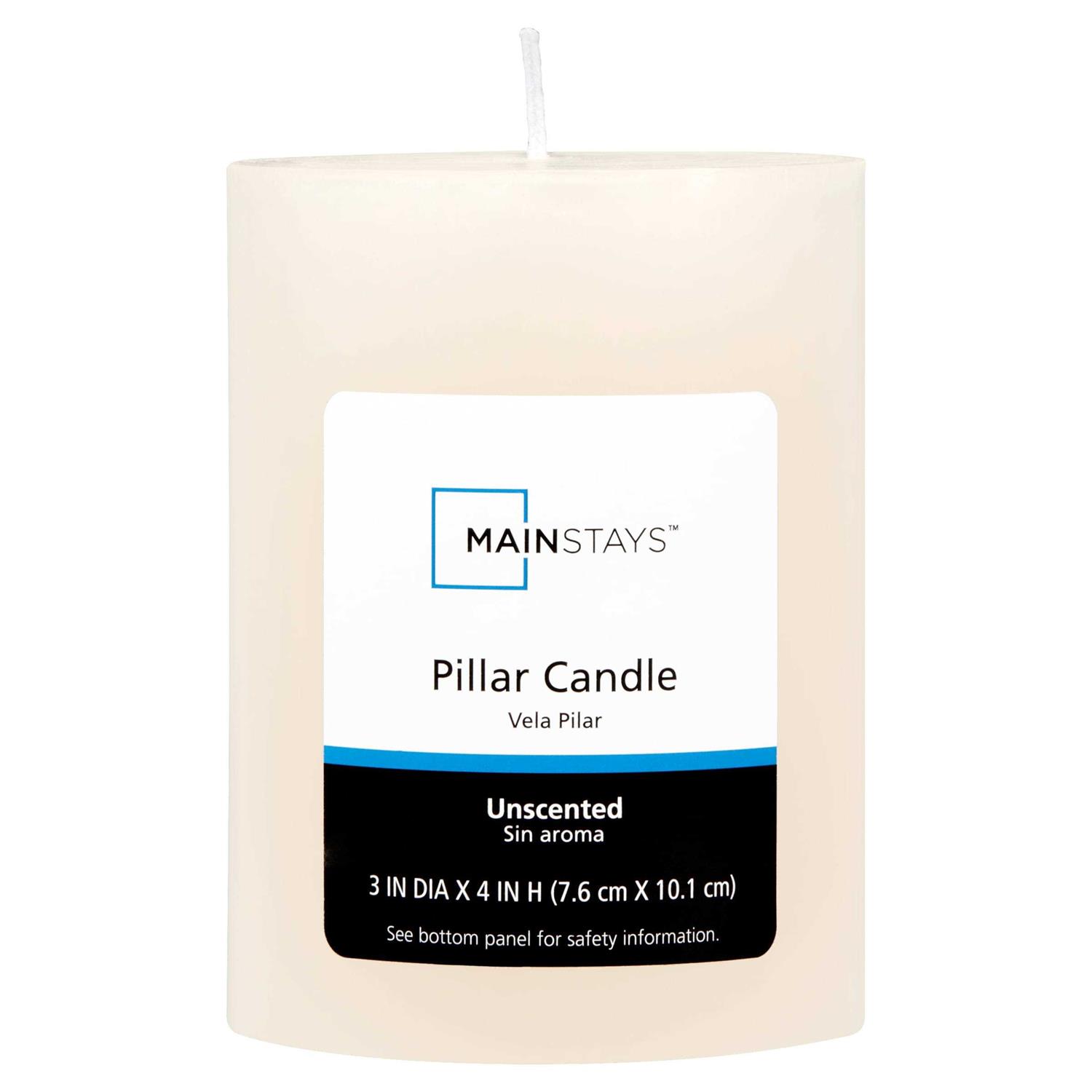 Mainstays Unscented Pillar Candle