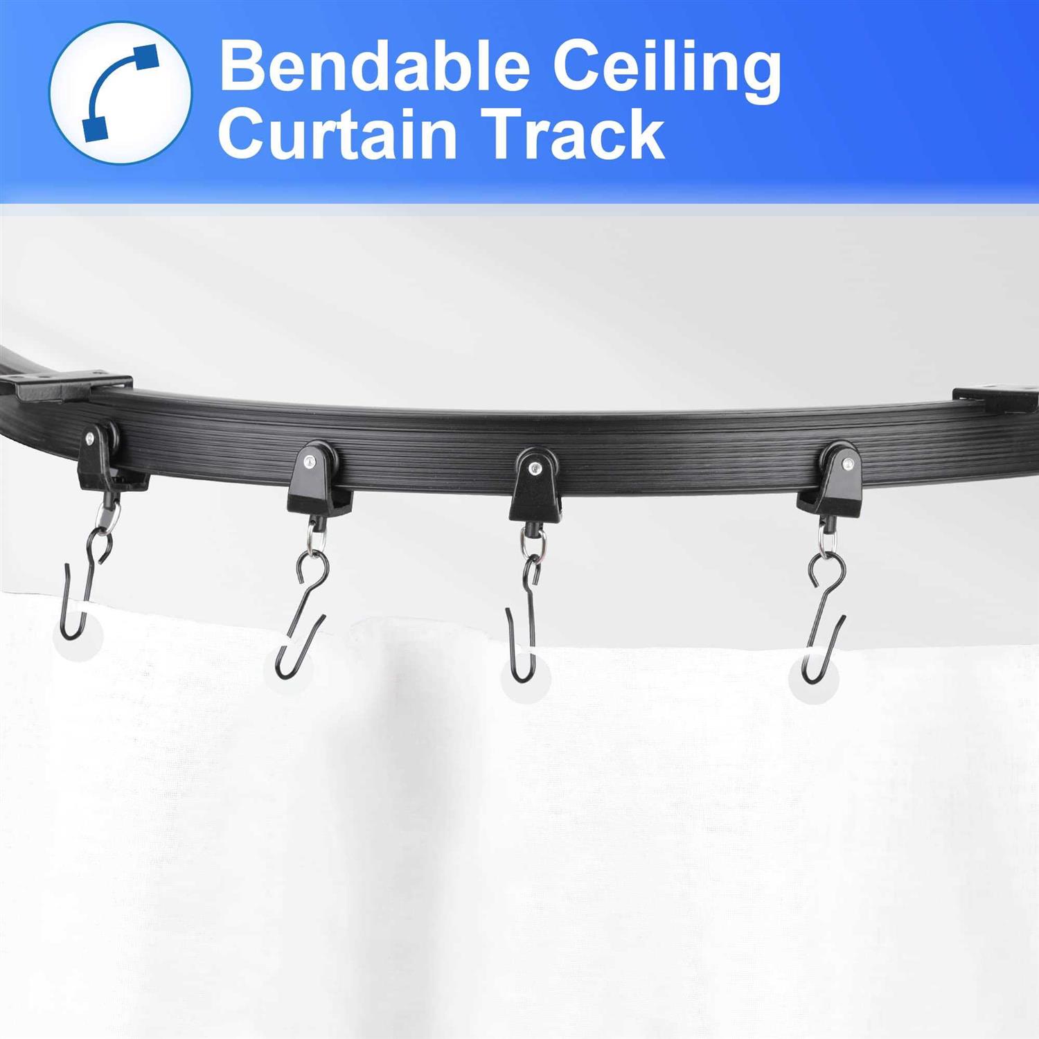 Lcyfmel Curved Ceiling Curtain Track Flexible Bendable Mount for Curtain Rail Bu - Image 2