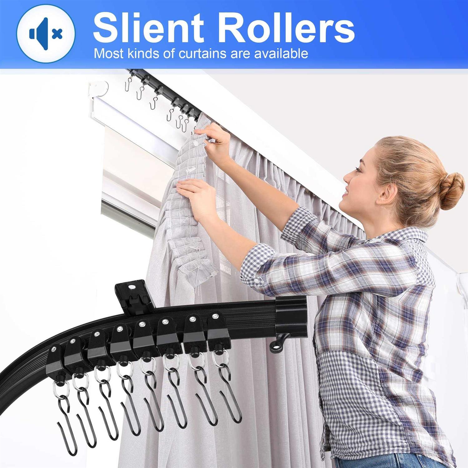 Lcyfmel Curved Ceiling Curtain Track Flexible Bendable Mount for Curtain Rail Bu - Image 3