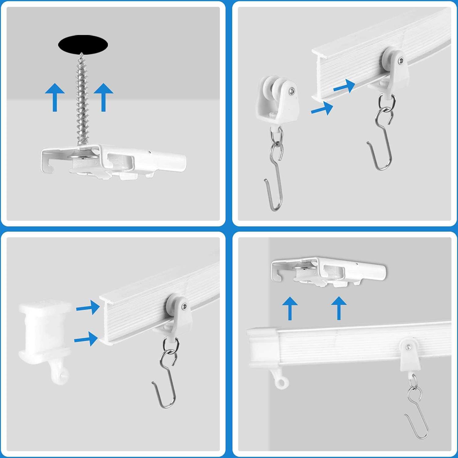 Lcyfmel Curved Ceiling Curtain Track Flexible Bendable Mount for Curtain Rail Bu - Image 2