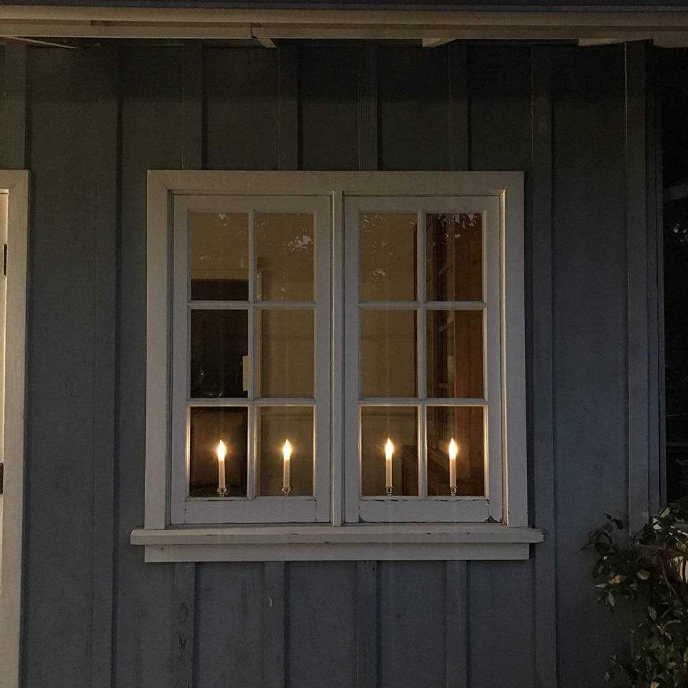 Enchanted Spaces Set of 10 Flameless Ivory LED Window Candles with Heavy Drip Texture - Image 2